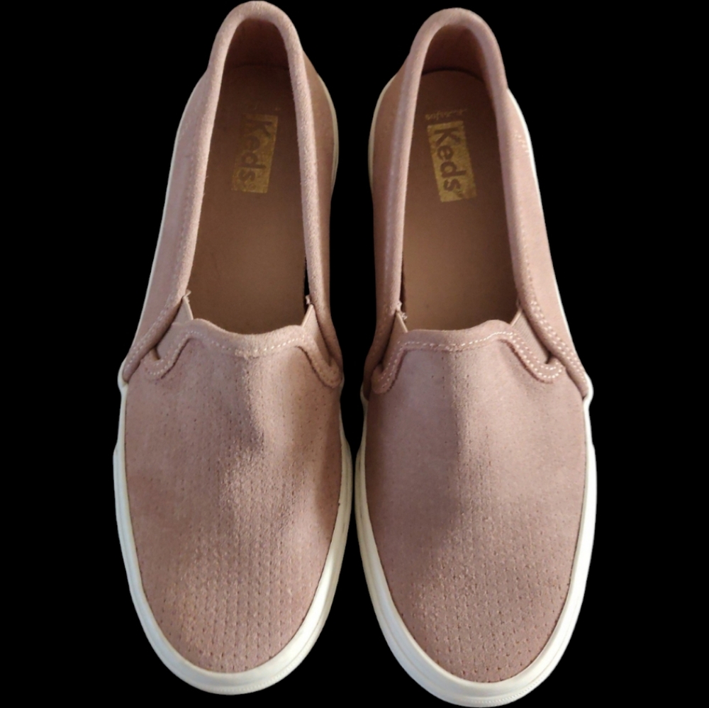Keds Double Decker Women's Suede slip on shoes/sneakers, Mauve, Size 7 / 6